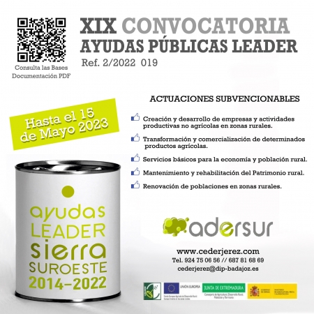 Empieza la 19ª Convocatoria de Ayudas Públicas LEADER para la Sierra Suroeste. title=