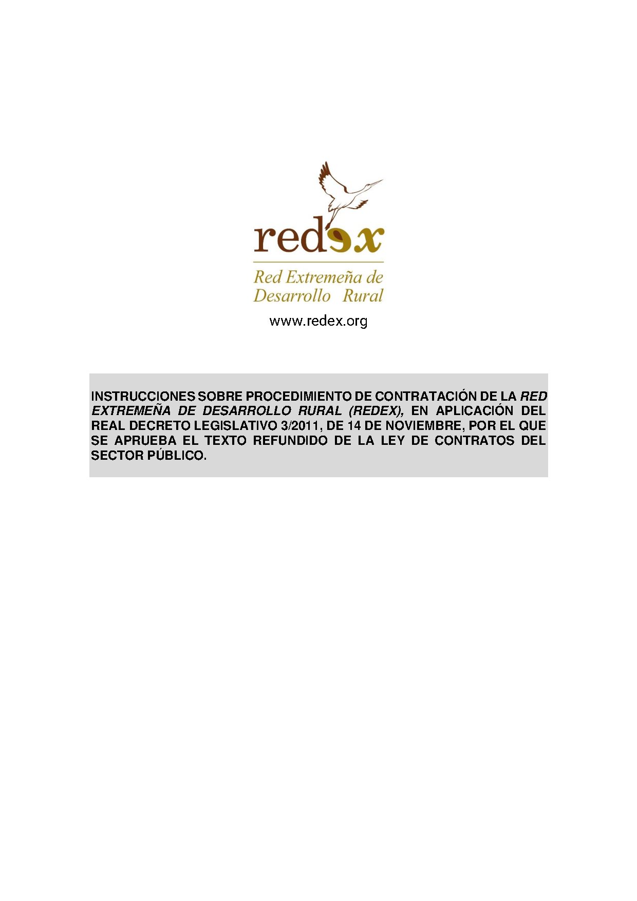 Instrucciones de contratación REDEX 2016