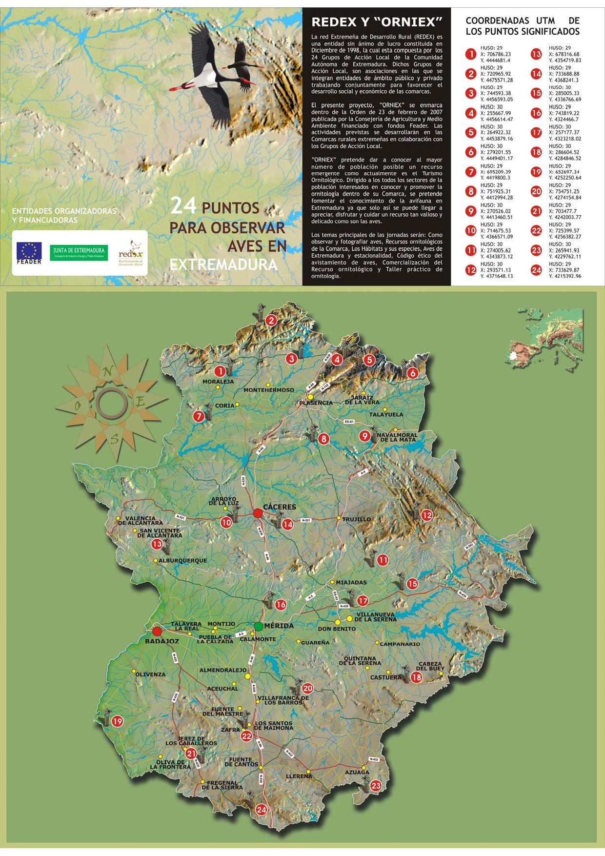 24 puntos para observar aves en Extremadura