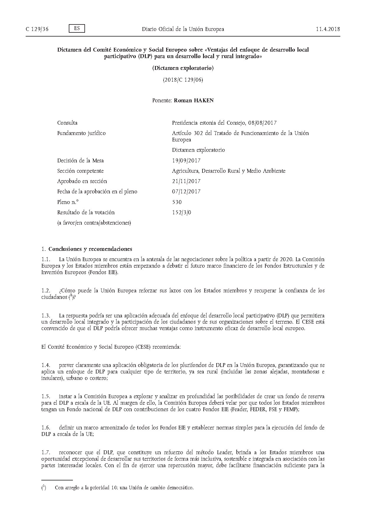 Dictamen del Comité Económico y Social Europeo sobre Ventajas del enfoque de desarrollo local participativo (DLP) para un desarrollo local y rural integrado