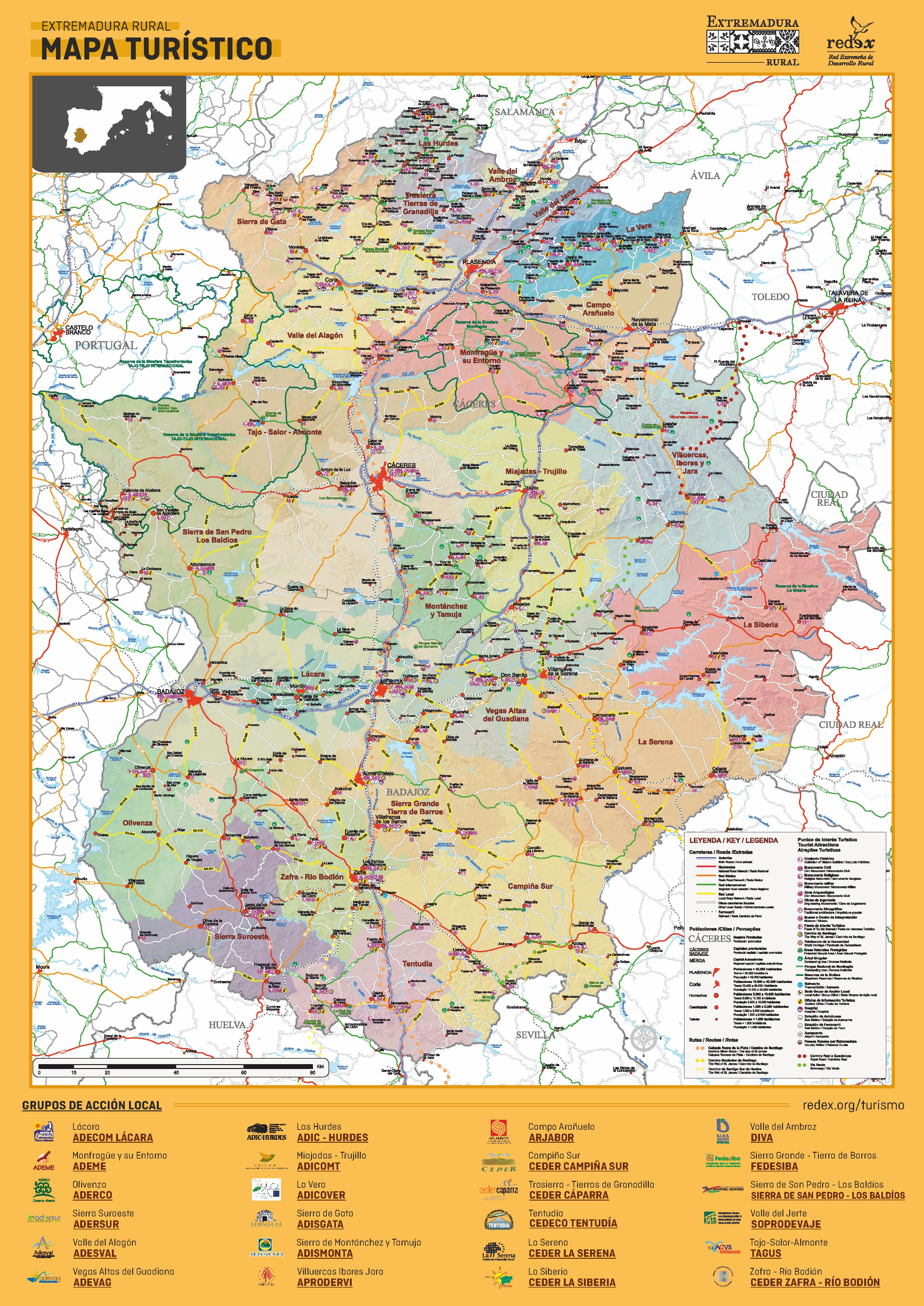 Mapa Turístico Extremadura Rural