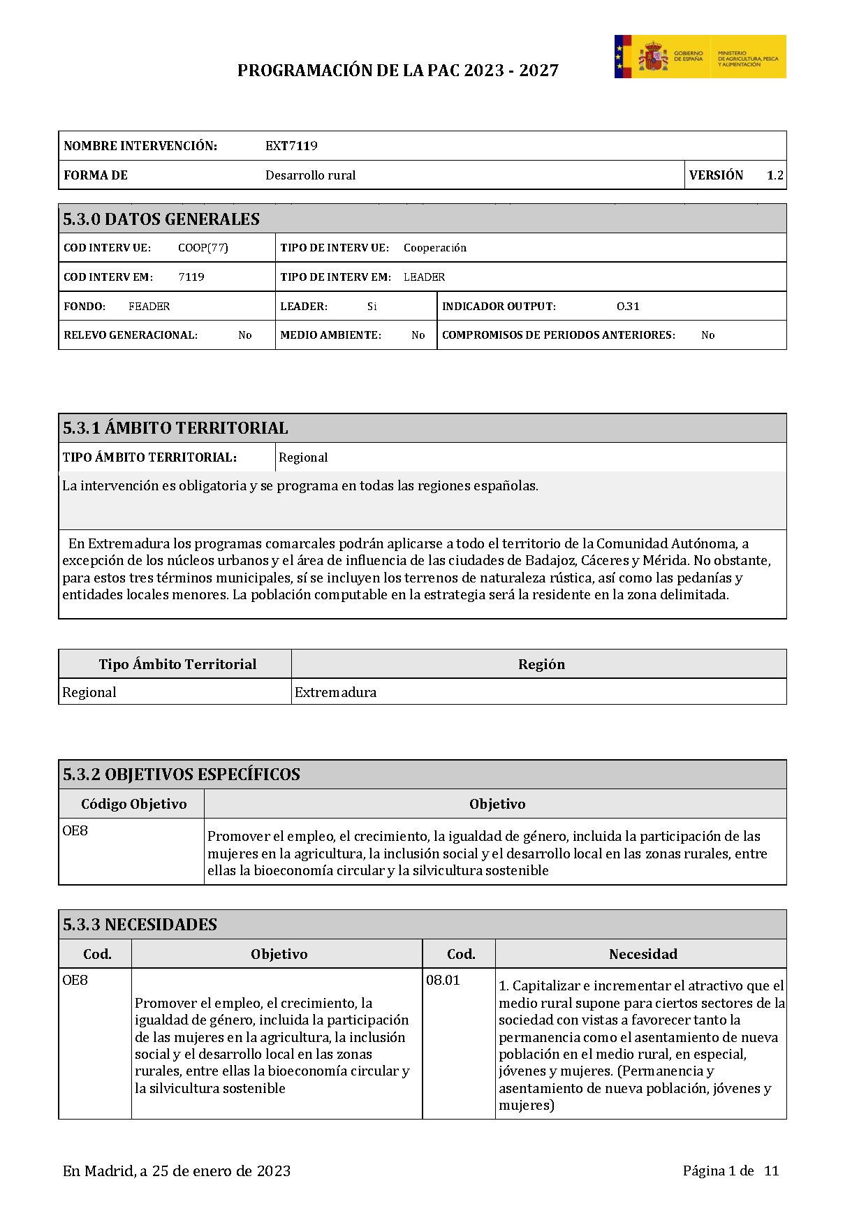 Programación PEPAC Extremadura - LEADER
