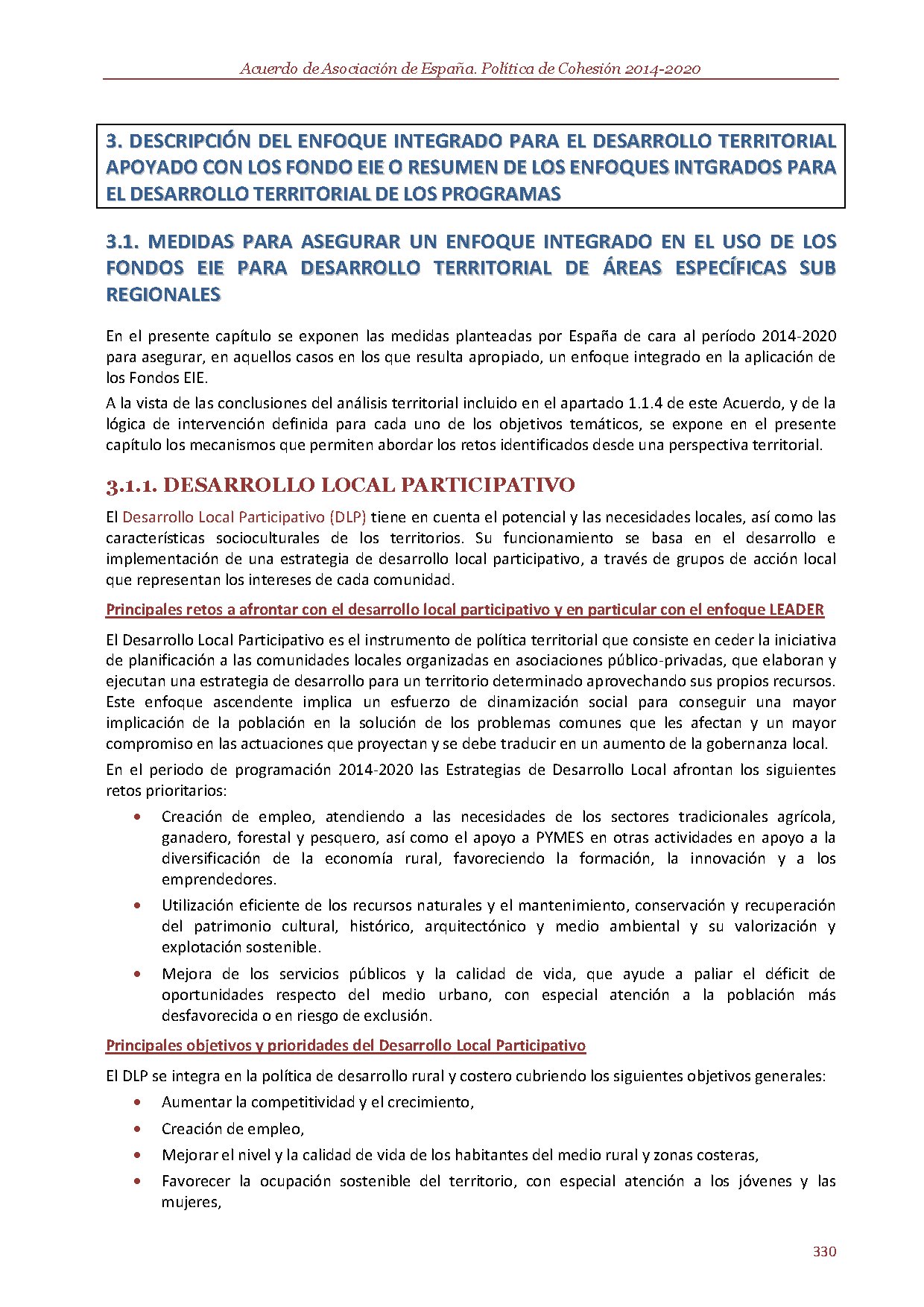 Acuerdo de Asociación de España 2014-2020 - DLP